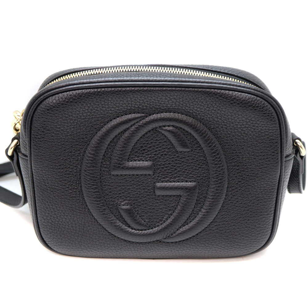 GUCCI Disco Bag Shoulder Leather Black